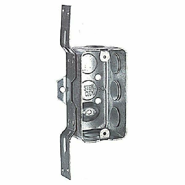 Abb Utility Box, 1 -Gang, 1 -Outlet, 7 -Knockout, 1/2in Knockout, Steel, Silver, Pre-Galvanized 58361 V 1/2